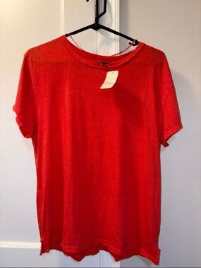 Free People Men's Bright Red Short Sleeve Crew Tee